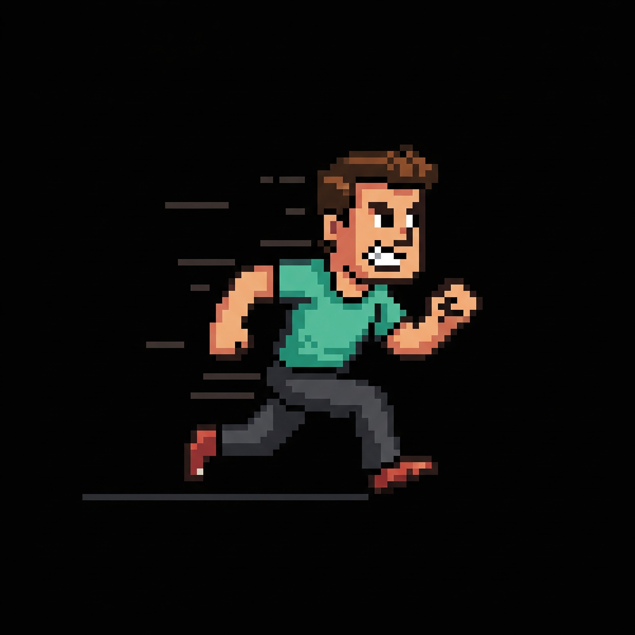 Pixel art man running